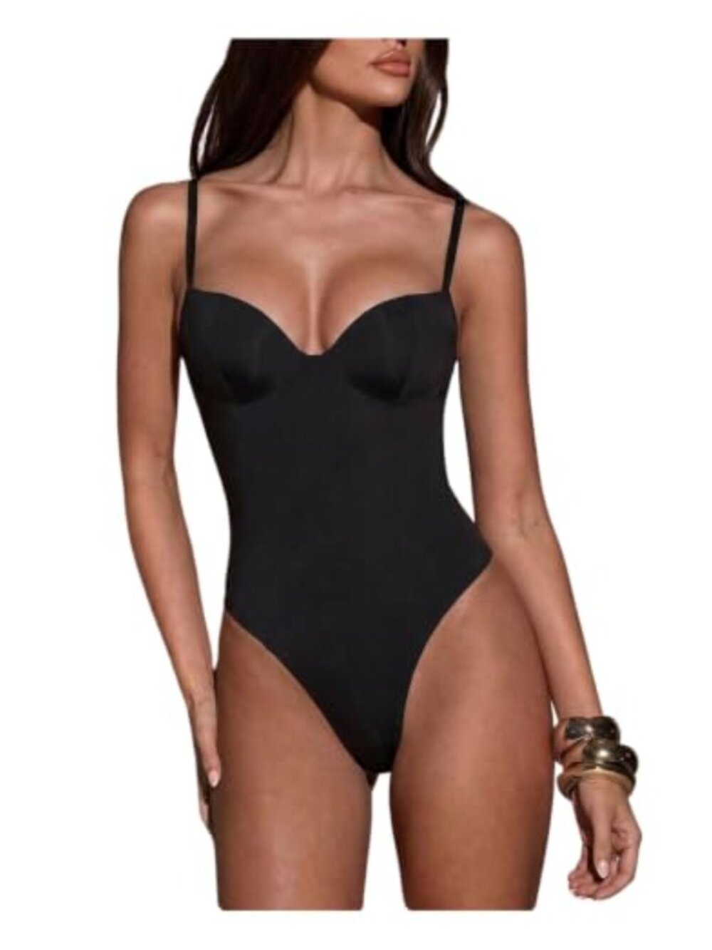 SweetyRocks Sweetheart Neck Cami Bodysuit Spaghetti Strap Corset Top
